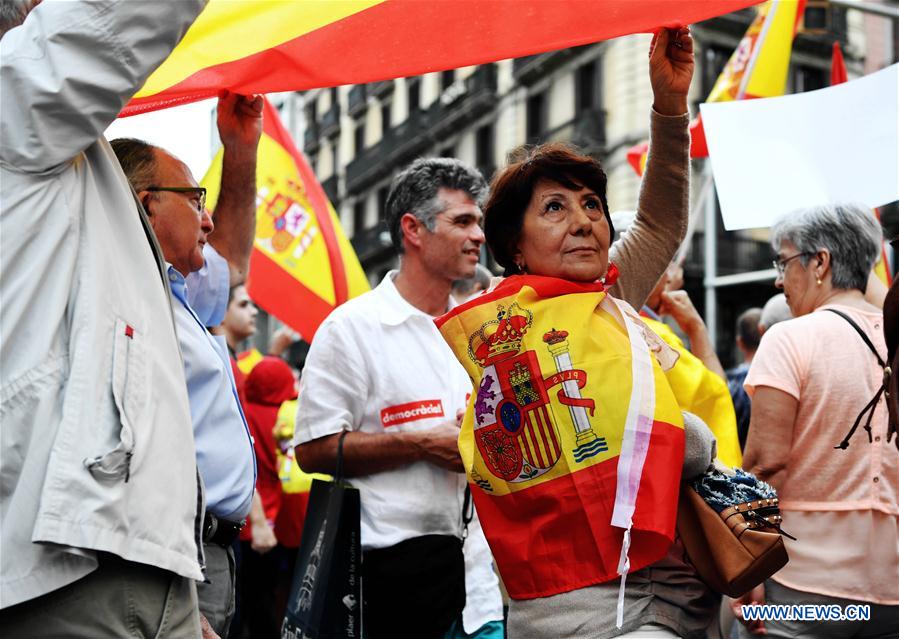 SPAIN-BARCELONA-PROTEST-ANTI-REFERENDUM
