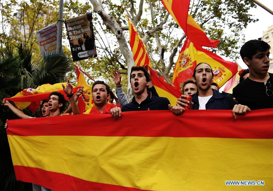 SPAIN-BARCELONA-PROTEST-ANTI-REFERENDUM