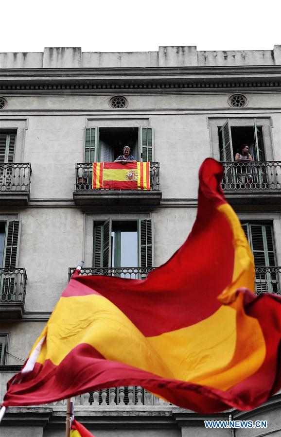 SPAIN-BARCELONA-PROTEST-ANTI-REFERENDUM