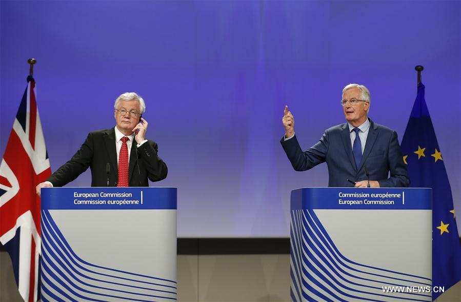 BELGIUM-BRUSSELS-BREXIT TALKS-FIFTH ROUND-PRESS CONFERENCE