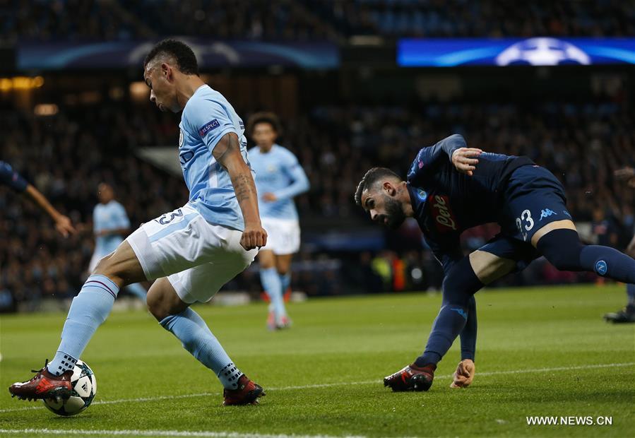 (SP)BRITAIN-MANCHESTER-SOCCER-UEFA CHAMPIONS LEAGUE-MANCHESTER CITY VS NAPOLI