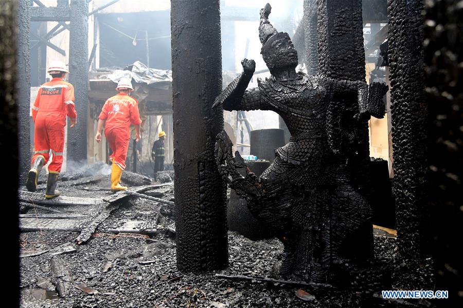MYANMAR-YANGON-LAKESIDE HOTEL-FIRE