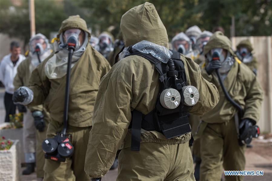 ISRAEL-SAFED-DEFENSE DRILL-CHEMICAL ATTACK