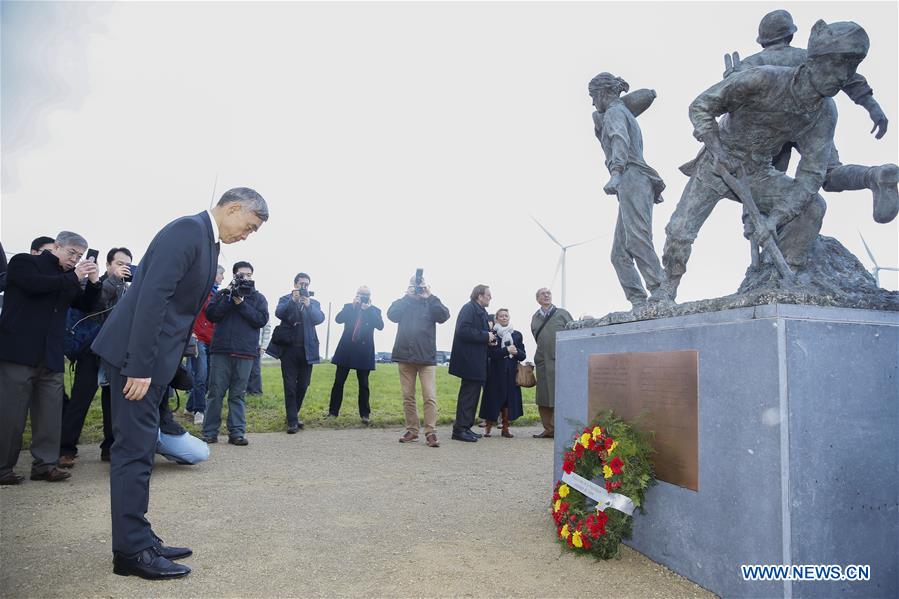 BELGIUM-POPERINGE-WWI-CHINESE PEOPLE-STATUE-INAUGURATION