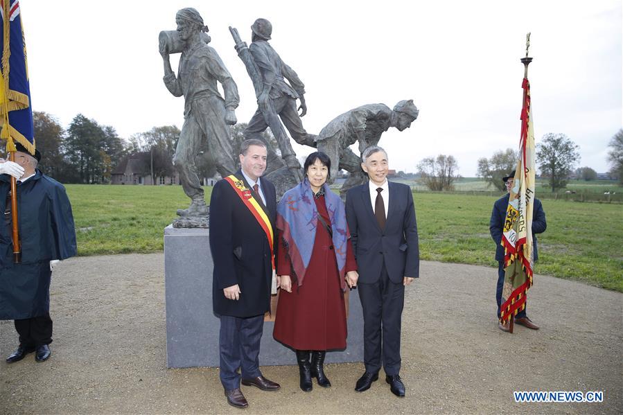 BELGIUM-POPERINGE-WWI-CHINESE PEOPLE-STATUE-INAUGURATION