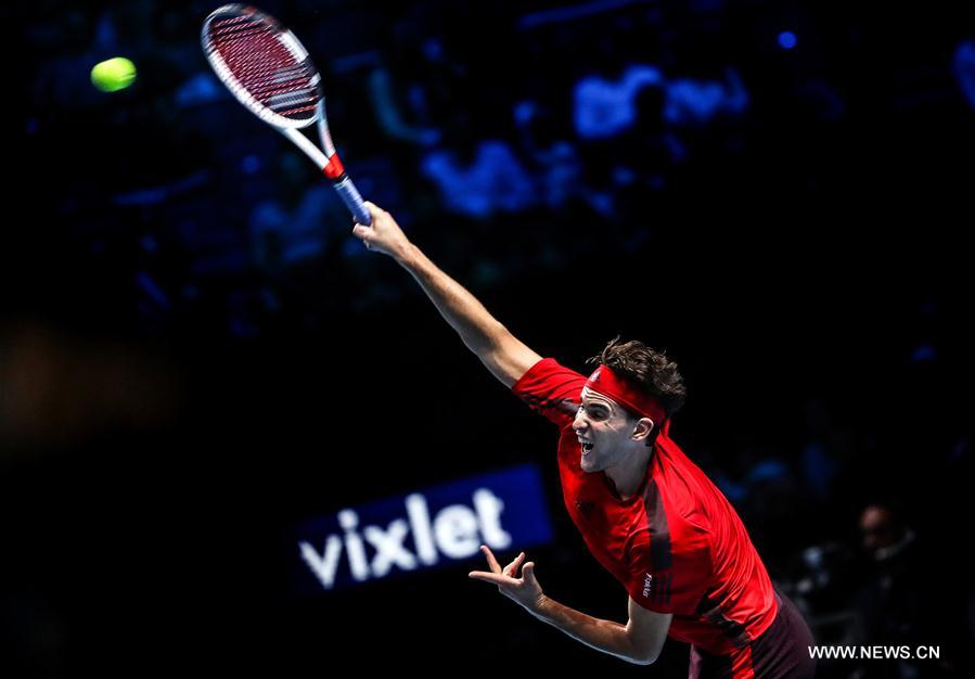(SP)BRITAIN-LONDON-TENNIS-ATP FINALS-THIEM VS BUSTA