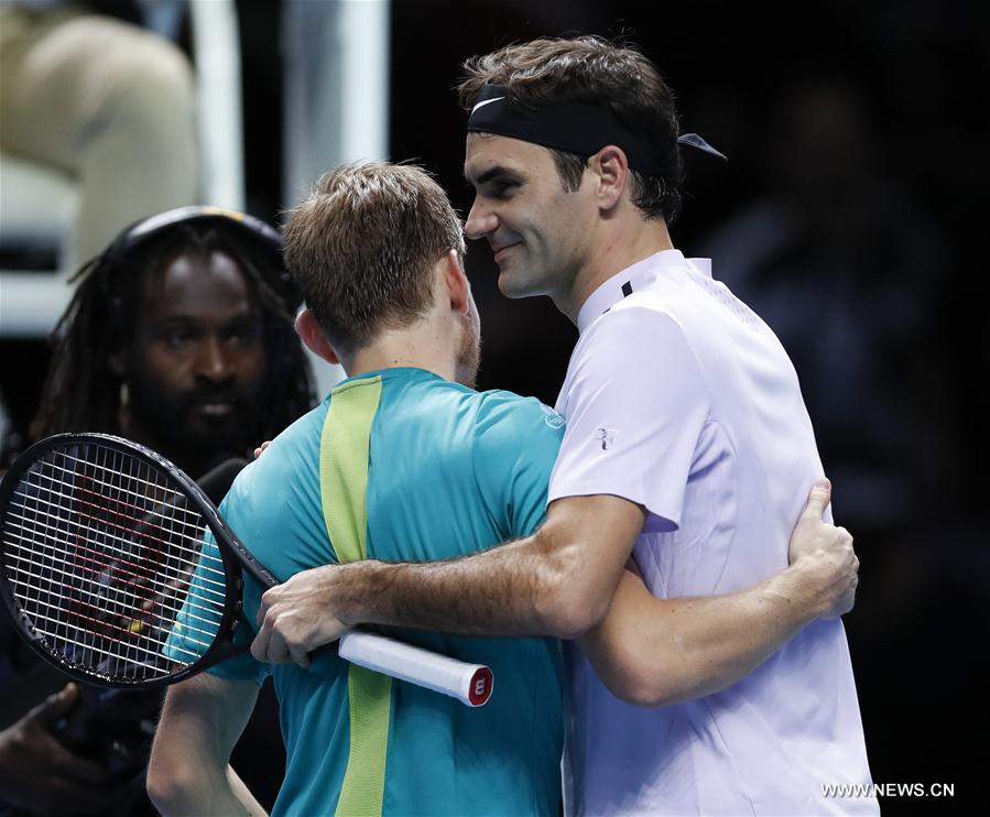 (SP)BRITAIN-LONDON-TENNIS-ATP FINALS-GOFFIN VS FEDERER