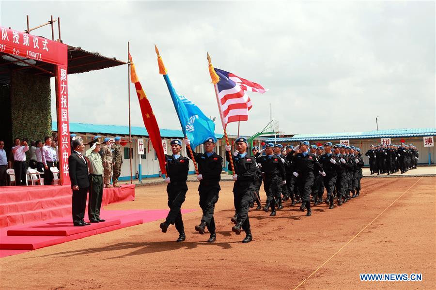LIBERIA-MONROVIA-CHINESE PEACEKEEPING POLICE-UN MEDALS