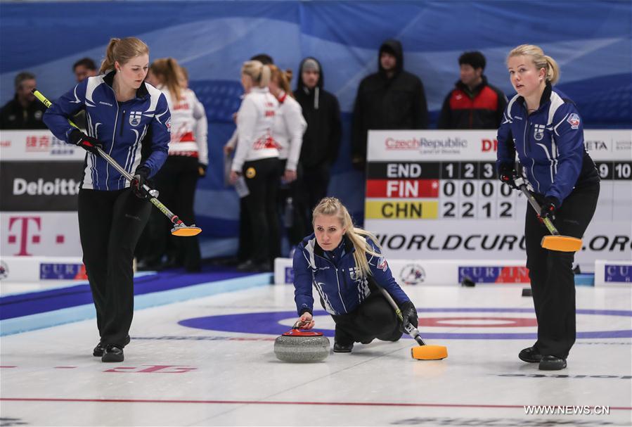 (SP)CZECH REPUBLIC-PILSEN-CURLING-OLYMPIC QUALIFICATION-WOMEN-CHINA VS FINLAND