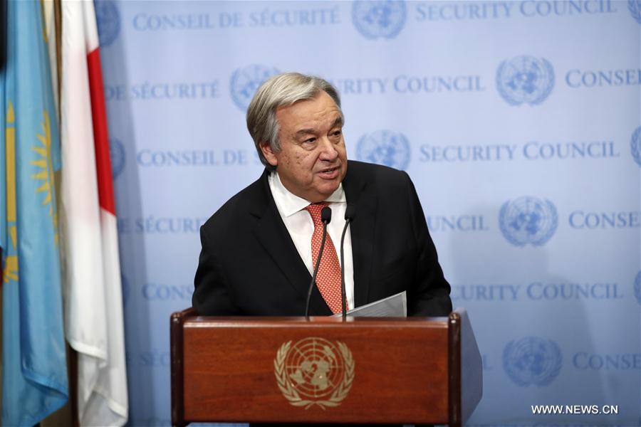 UN-SECRETARY-GENERAL-ANTONIO GUTERRES-ISRAELI-PALESTINIAN PEACE PROCESS-PRESS ENCOUNTER