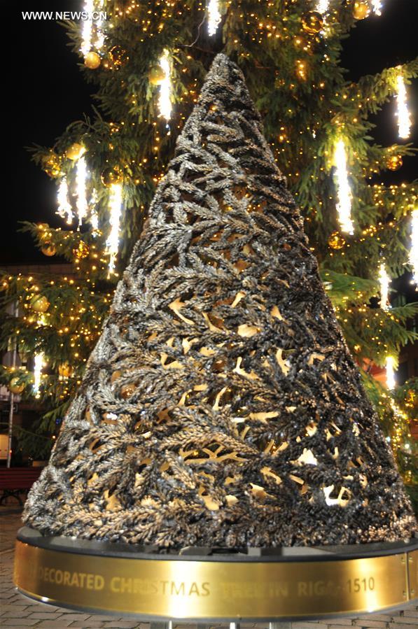 LATVIA-RIGA-THE WAY THROUGH THE CHRISTMAS TREES