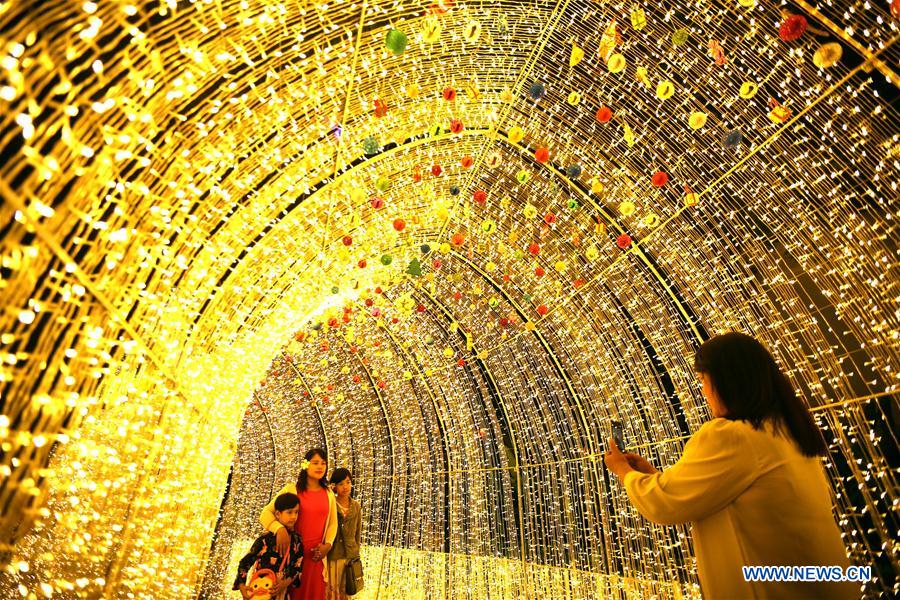 MYANMAR-YANGON-CHRISTMAS LIGHT DECORATIONS