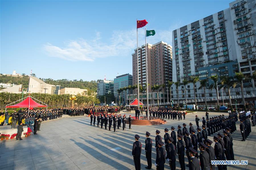 CHINA-MACAO-RETURN ANNIVERSARY-FLAG-RAISING CEREMONY (CN)