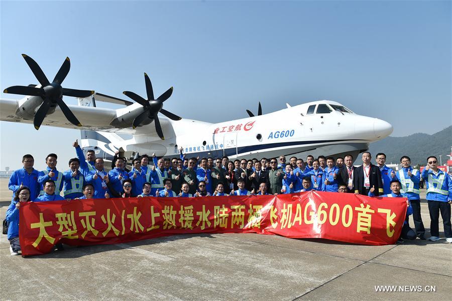 CHINA-GUANGDONG-LARGE AMPHIBIOUS AIRCRAFT-AG600-MAIDEN FLIGHT (CN)