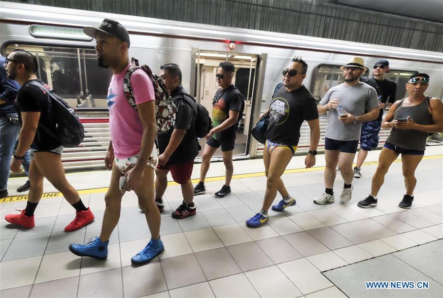 U.S.-LOS ANGELES-NO PANTS-SUBWAY 