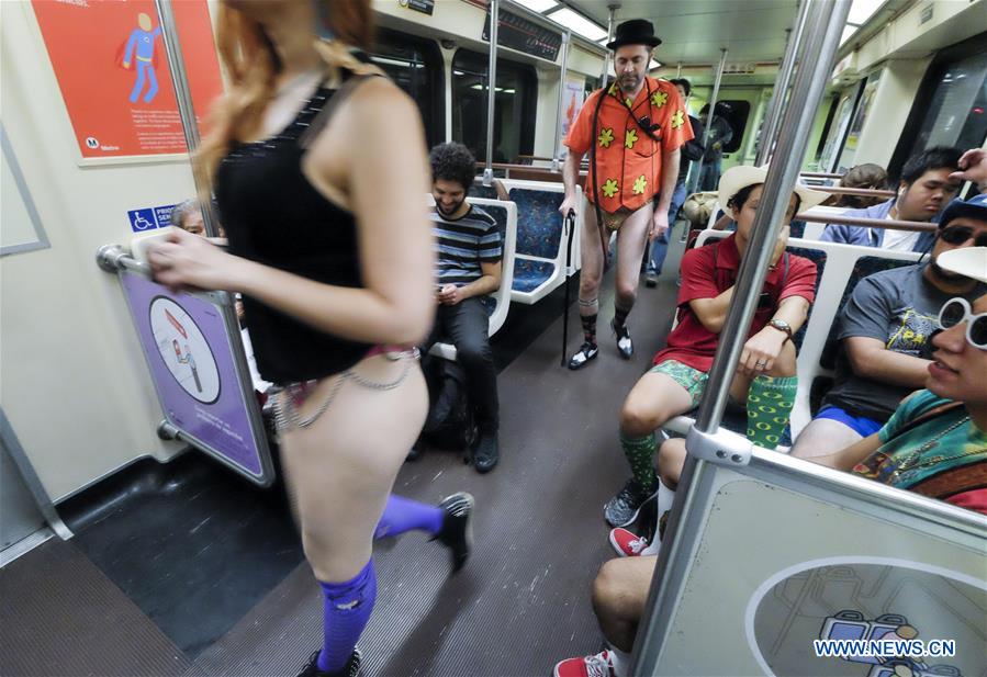 U.S.-LOS ANGELES-NO PANTS-SUBWAY 