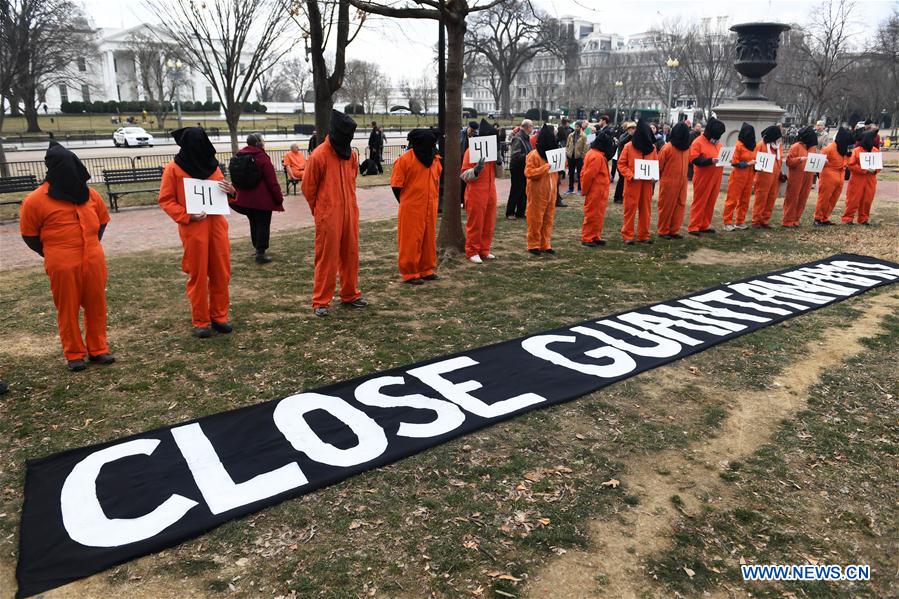 Protesters rally against Guantanamo Bay detention camp in Washington DC