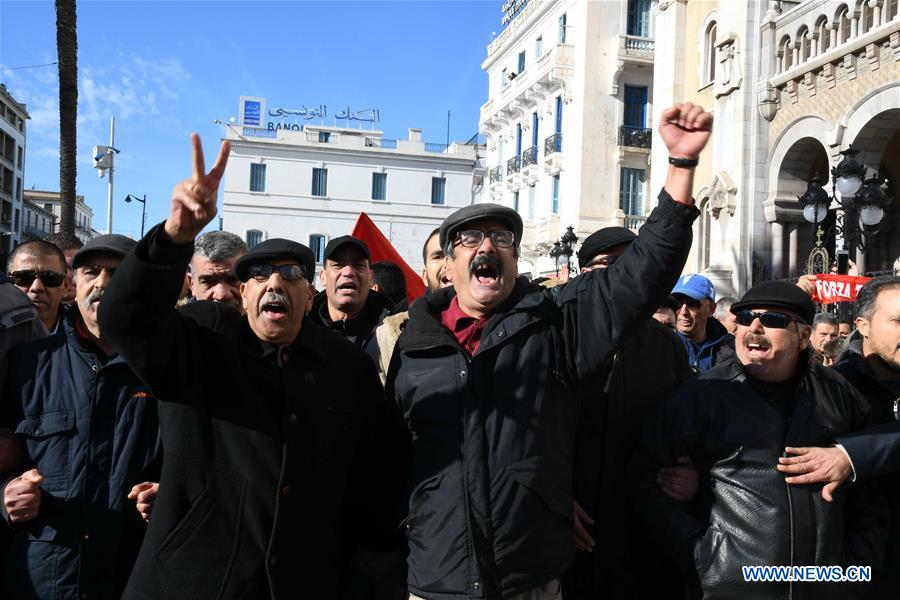 TUNIS-TUNISIA-POPULAR UPRISINGS-ANNIVERSARY