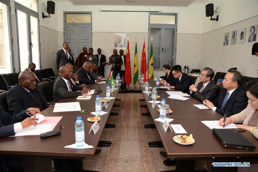SAO TOME AND PRINCIPE-SAO TOME-CHINESE FM-WANG YI-MEETING