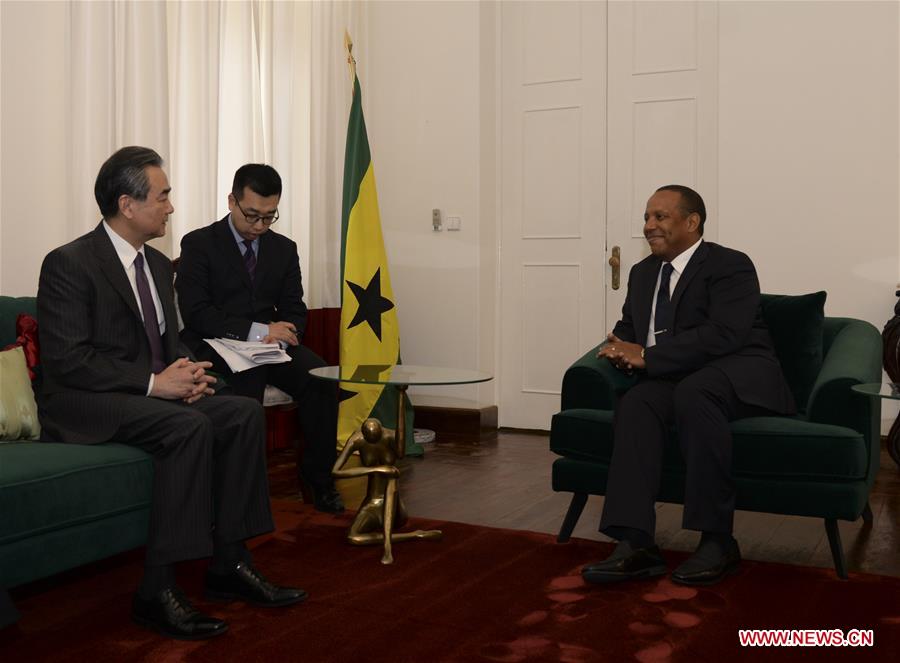 SAO TOME AND PRINCIPE-SAO TOME-CHINESE FM-WANG YI-MEETING