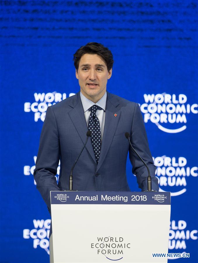 SWITZERLAND-DAVOS-WEF ANNUAL MEETING-CANADA-PM
