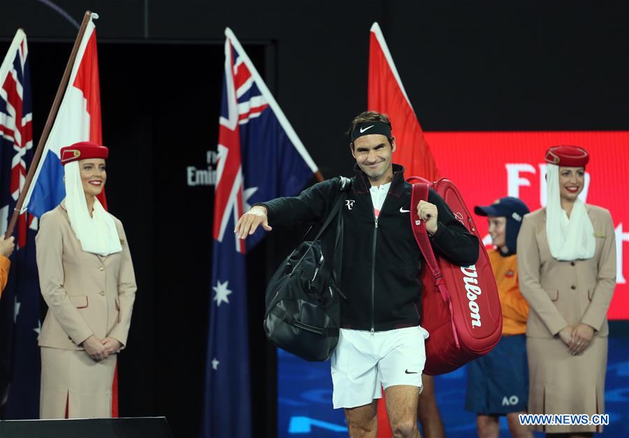 Highlights of men's singles final match at Australian Open Xinhua