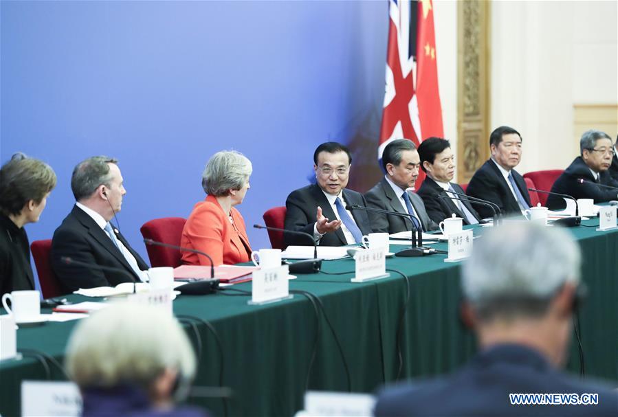 CHINA-BEIJING-LI KEQIANG-THERESA MAY-CHINA-UK CEO COUNCIL (CN)