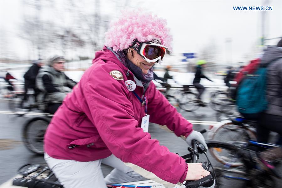 RUSSIA-MOSCOW-WINTER BIKE PARADE