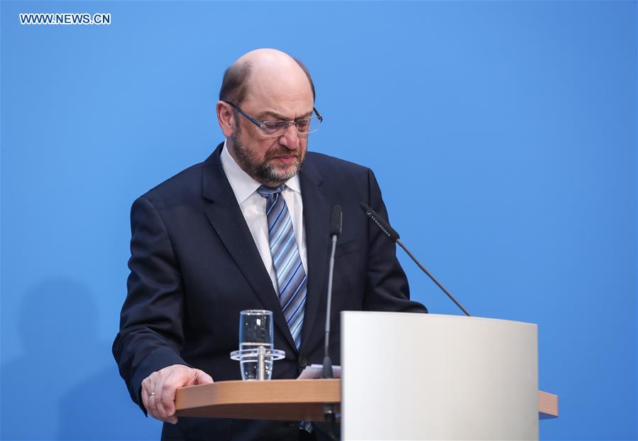 GERMANY-BERLIN-SPD-SCHULZ-RESIGNATION