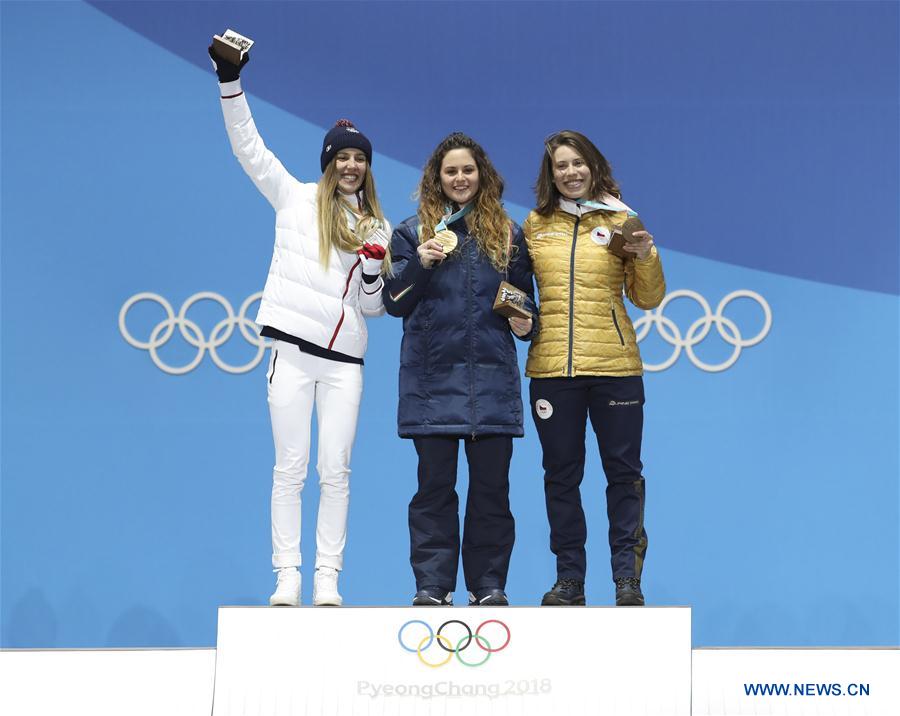 (SP)OLY-SOUTH KOREA-PYEONGCHANG-SNOW BOARD-LADIES' CROSS FINAL-MEDAL CEREMONY