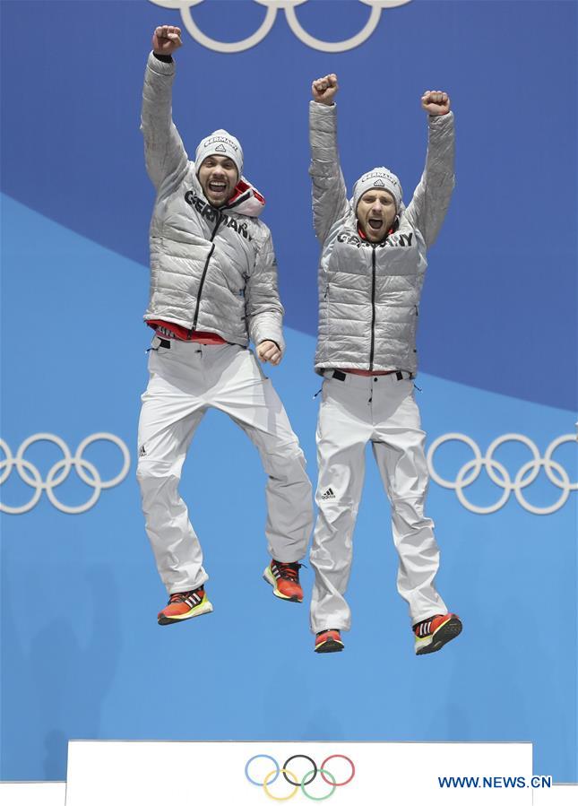 (SP)OLY-SOUTH KOREA-PYEONGCHANG-LUGE-MEN'S DOUBLES-MEDAL CEREMONY
