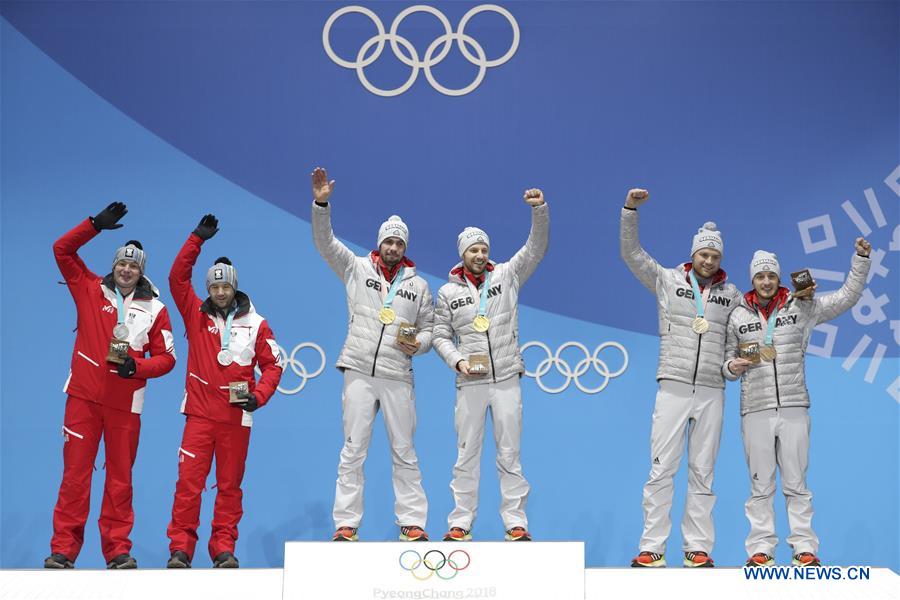 (SP)OLY-SOUTH KOREA-PYEONGCHANG-LUGE-MEN'S DOUBLES-MEDAL CEREMONY