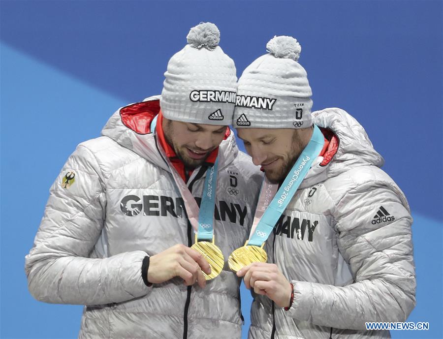 (SP)OLY-SOUTH KOREA-PYEONGCHANG-LUGE-MEN'S DOUBLES-MEDAL CEREMONY