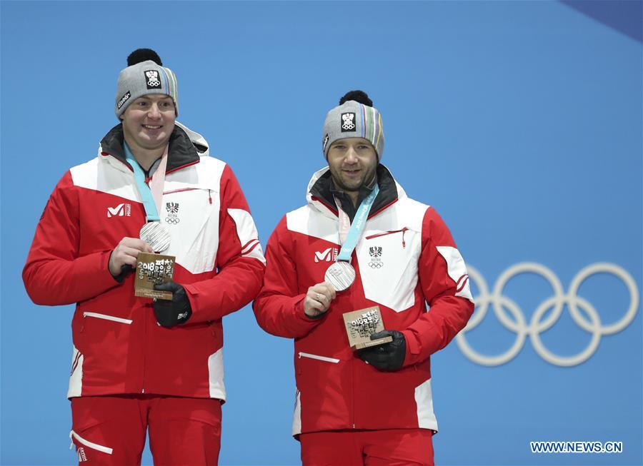 (SP)OLY-SOUTH KOREA-PYEONGCHANG-LUGE-MEN'S DOUBLES-MEDAL CEREMONY