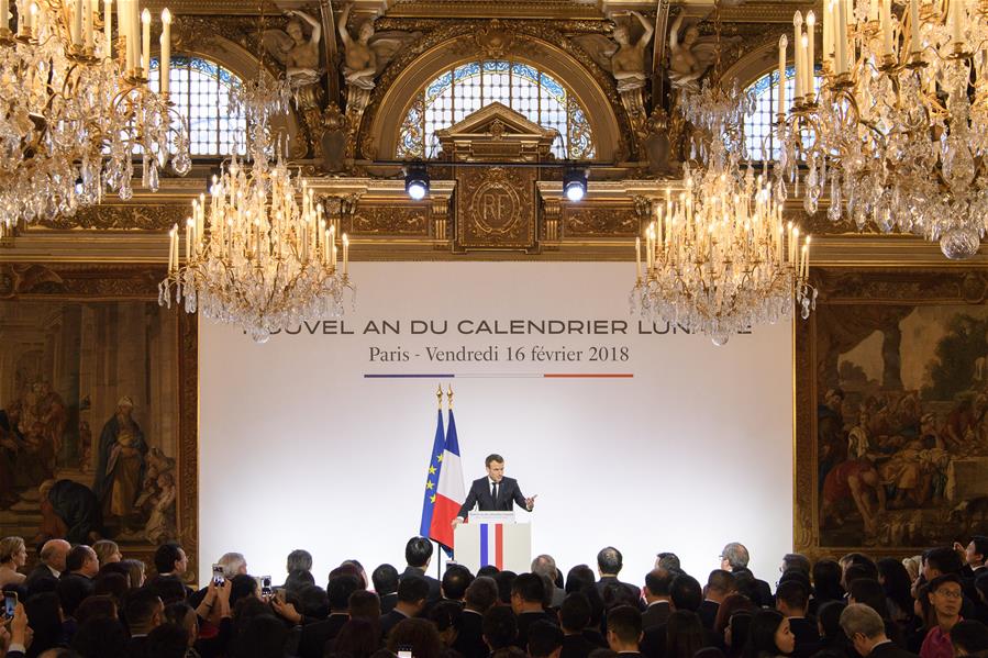 FRANCE-PARIS-PRESIDENT-MACRON-CHINESE LUNAR NEW YEAR-RECEPTION