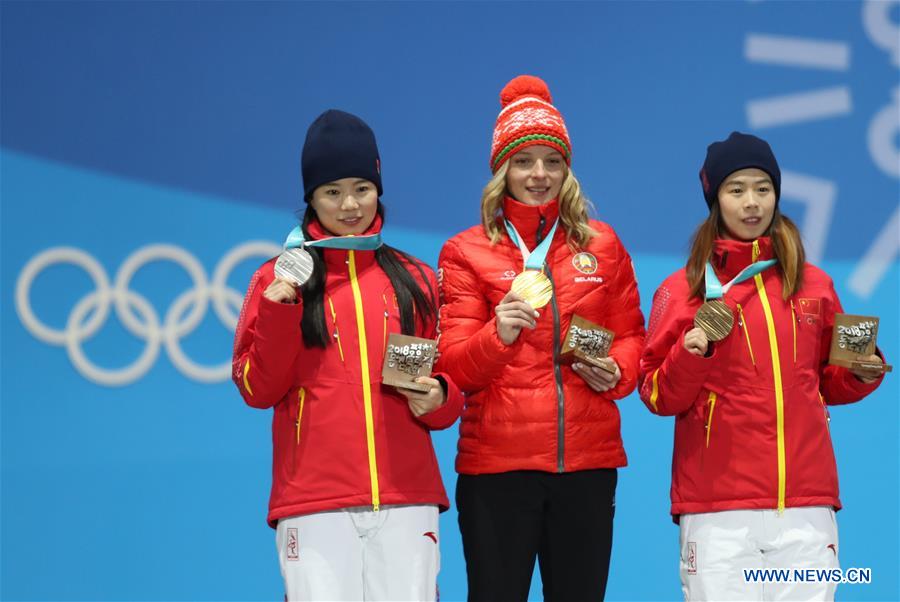 (SP)OLY-SOUTH KOREA-PYEONGCHANG-FREESTYLE SKIING-LADIES' AERIALS-MEDAL CEREMONY