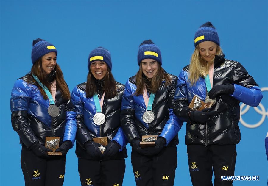 (SP)OLY-SOUTH KOREA-PYEONGCHANG-CROSS-COUNTRY SKIING-LADIES' 4X5KM RELAY-MEDAL CEREMONY