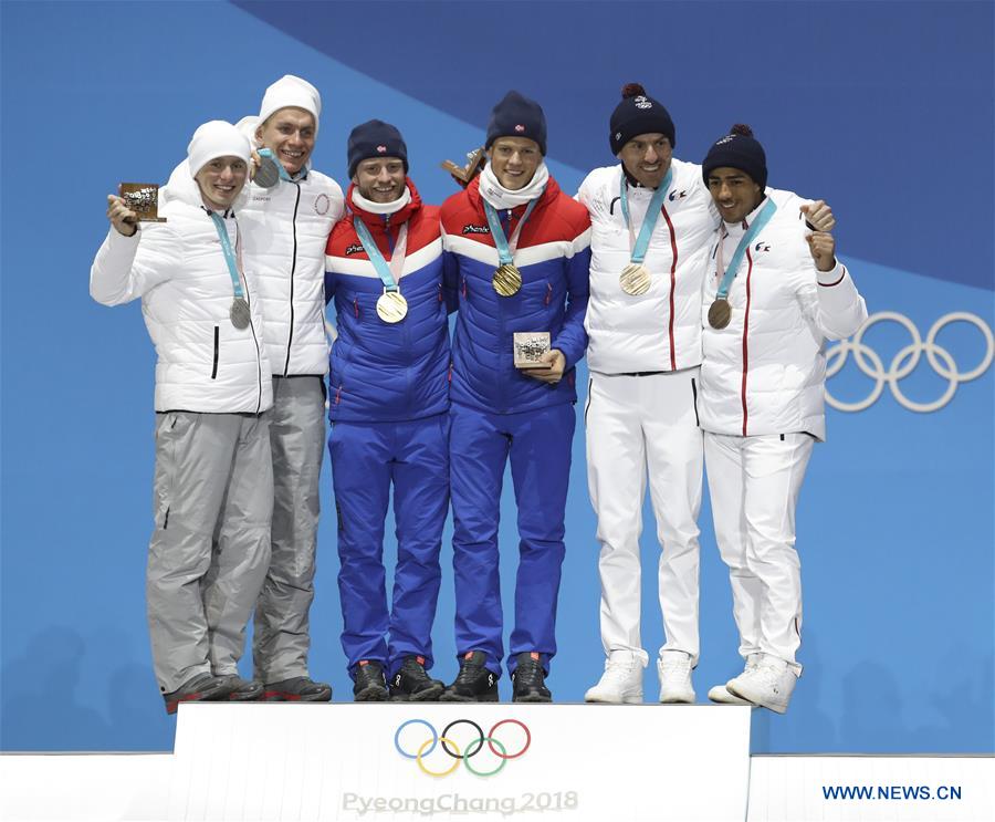 (SP)OLY-SOUTH KOREA-PYEONGCHANG-CROSS-COUNTRY SKIING-MEN'S TEAM SPRINT FREE-MEDAL CEREMONY