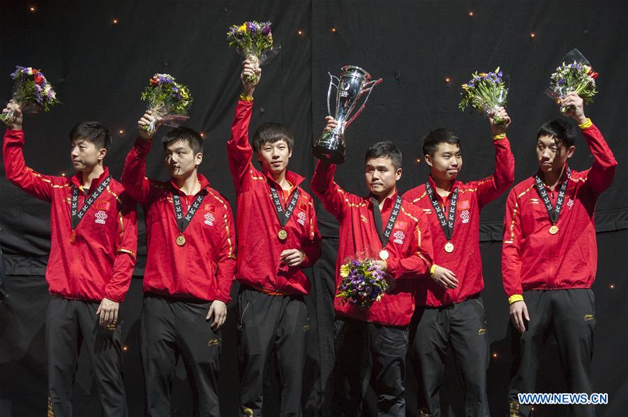 (SP)BRITAIN-LONDON-CHINA WIN ITTF TEAM WORLD CUP MEN'S FINAL