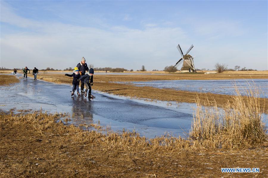 THE NETHERLANDS-FRISLAND-NATURAL ICE-SKATING