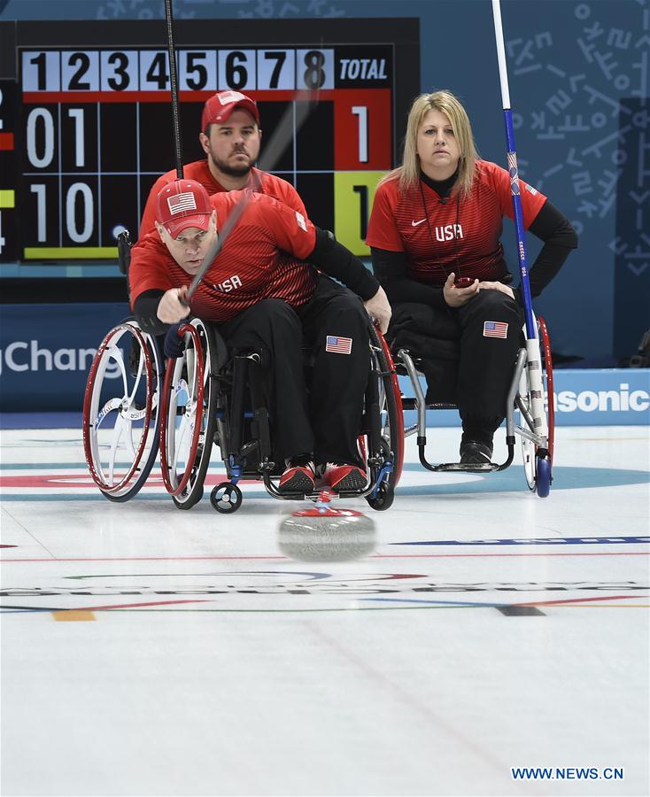 In pics mixed round robin session 10 of wheelchair curling at