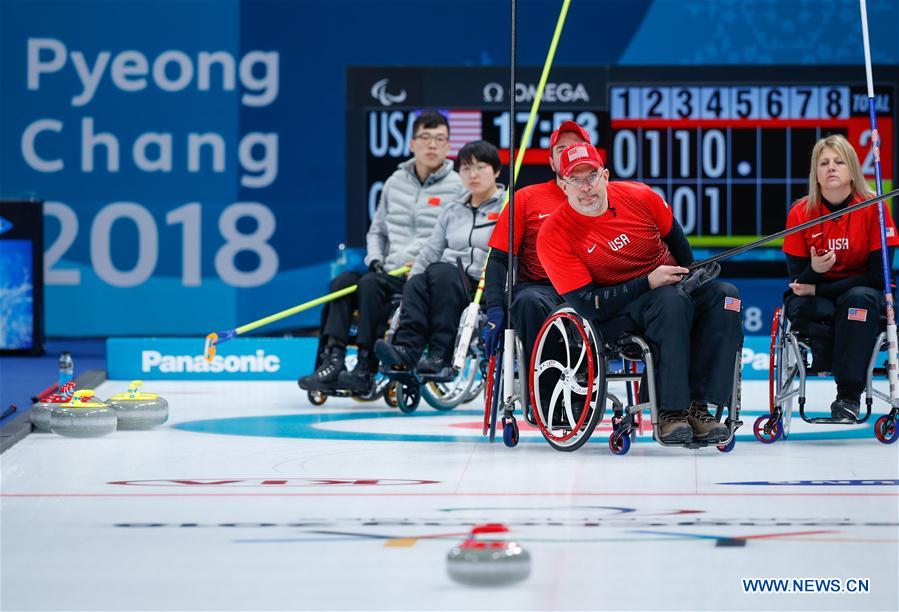 In pics mixed round robin session 10 of wheelchair curling at