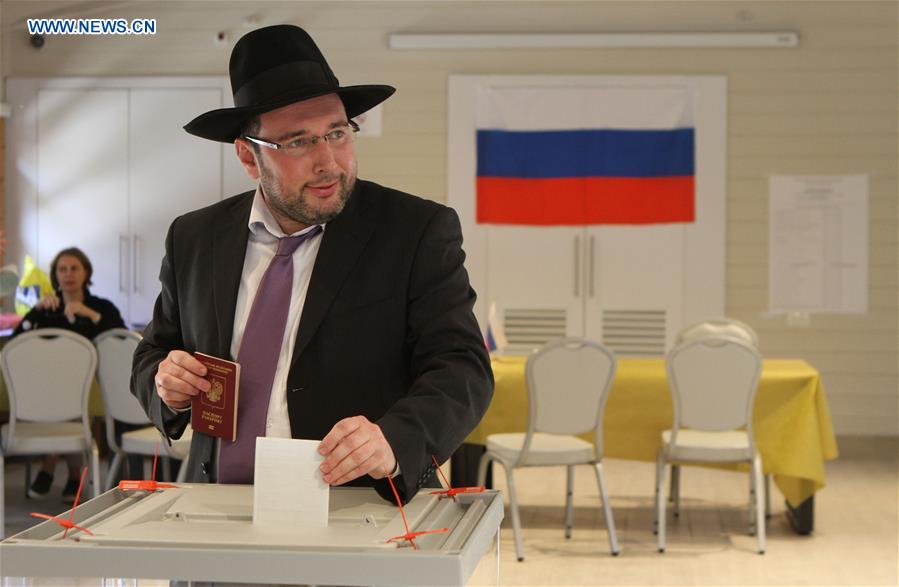 MIDEAST-JERUSALEM-RUSSIA-PRESIDENTIAL ELECTION-VOTING