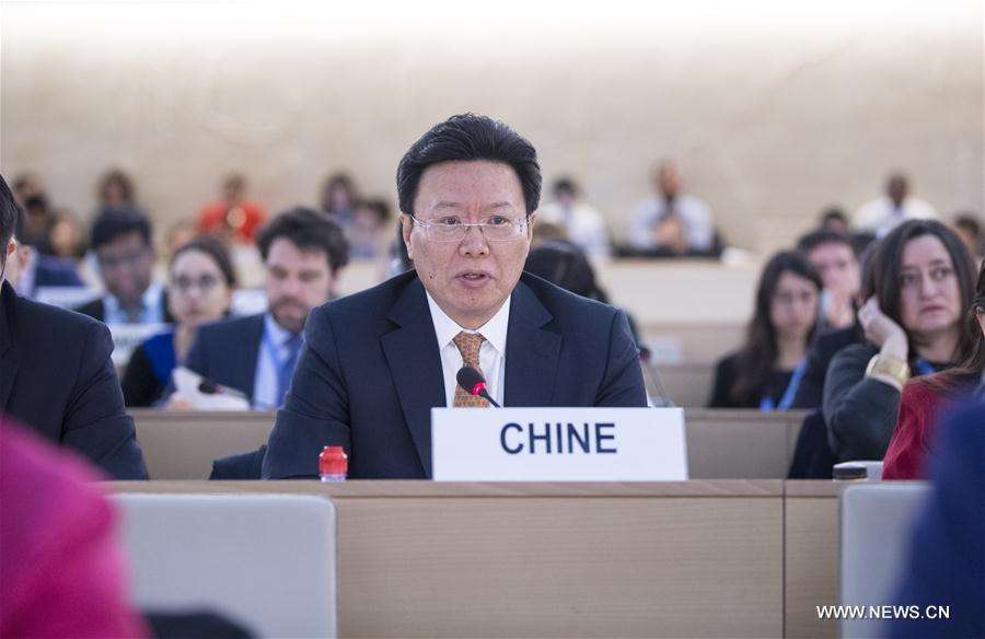 SWITZERLAND-GENEVA-UN HUMAN RIGHTS COUNCIL-CHINA-SPONSORED RESOLUTION-ADOPTING