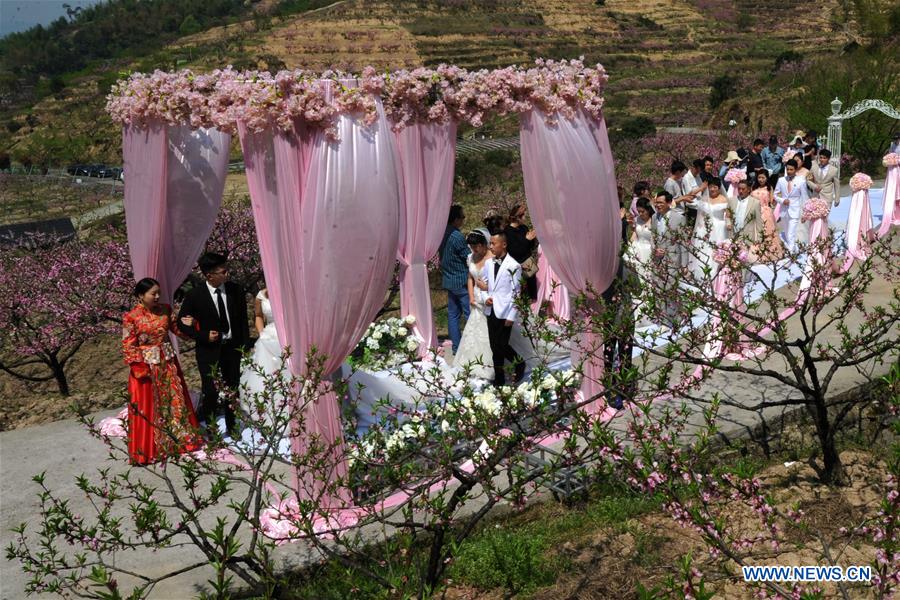 CHINA-ZHEJIANG-WEDDING-PEACH FOREST(CN)