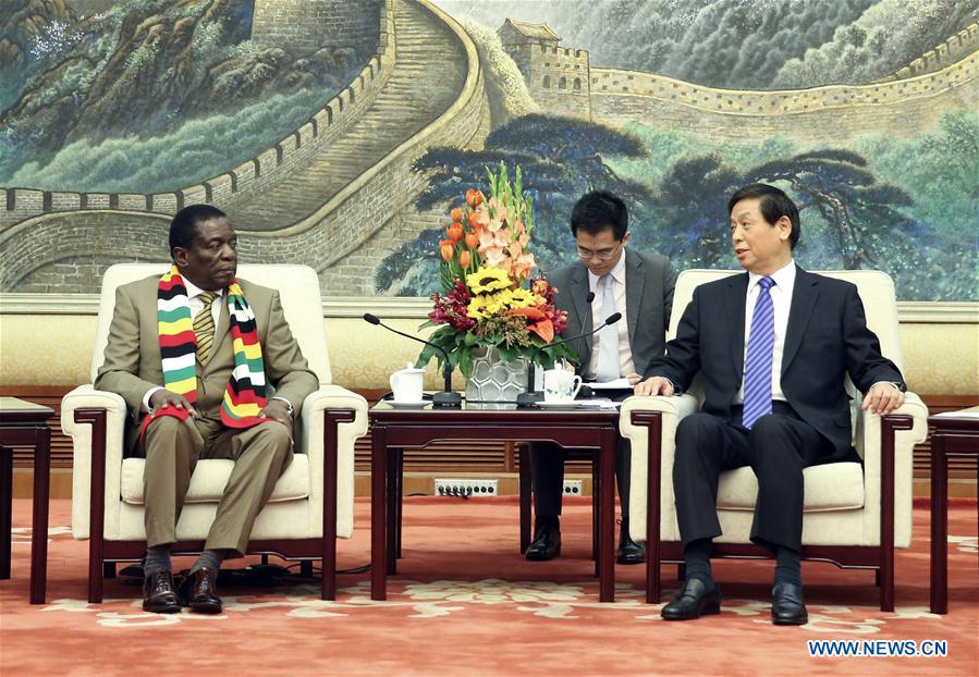 CHINA-BEIJING-LI ZHANSHU-ZIMBABWE-EMMERSON MNANGAGWA-MEETING (CN)