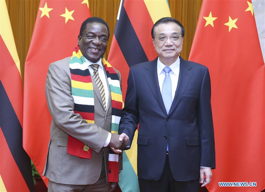 CHINA-BEIJING-LI KEQIANG-ZIMBABWE-EMMERSON MNANGAGWA-MEETING (CN)