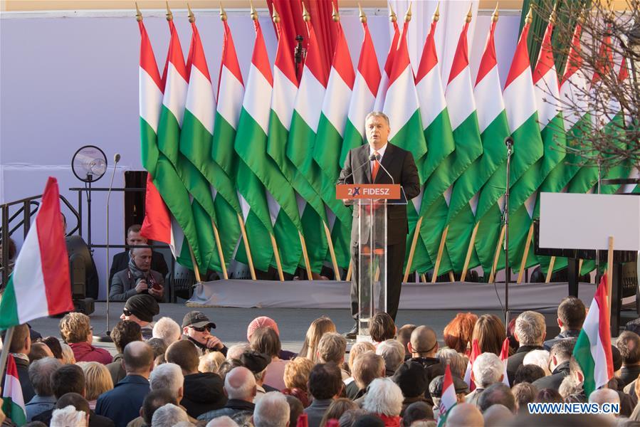 HUNGARY-SZEKESFEHERVAR-GENERAL ELECTIONS-VIKTOR ORBAN-CAMPAIGN-RALLY