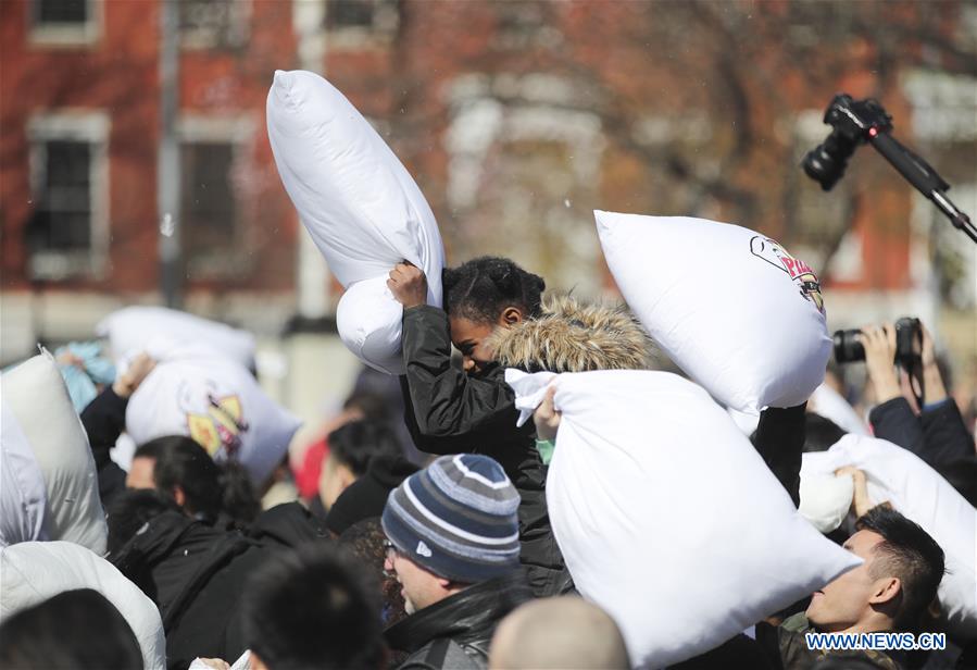U.S.-NEW YORK-PILLOW FIGHT