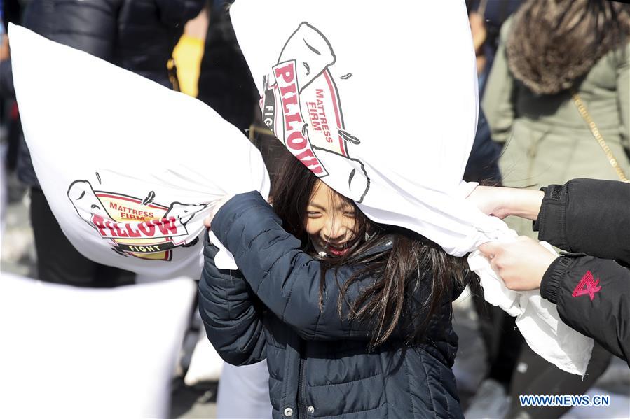 U.S.-NEW YORK-PILLOW FIGHT